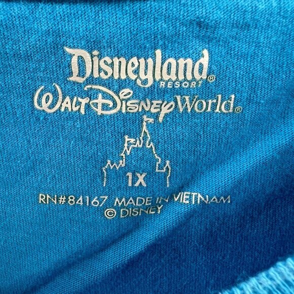 Mickey Mouse Womens Top 1X Blue Walt Disney World Patch Short Sleeve T Shirt - Picture 4 of 9